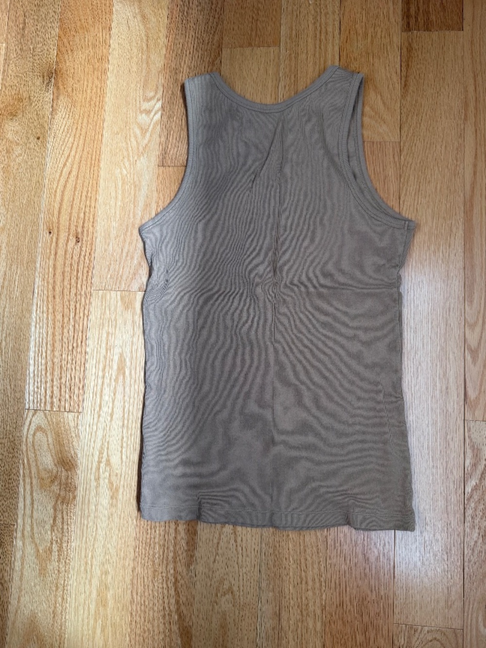 Cotton beige ribbed tank top by Victoria’s Secret - large - Picture 3 of 4